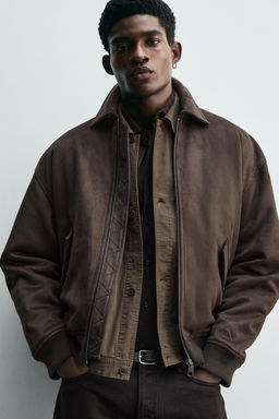 FAUX SUEDE QUILTED JACKET - Zara фото 5