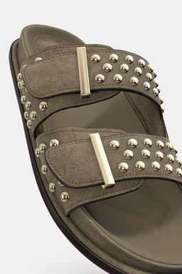 STUDDED BUCKLE SANDALS - Zara фото 3