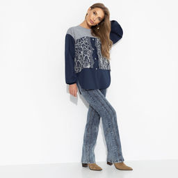 Свитшот комбинированный, Стиль по-взрослому (скай) - Charutti фото 6