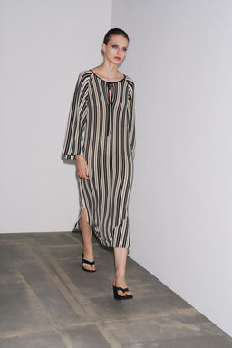 STRIPED KNIT DRESS WITH LINEN - Zara фото 11