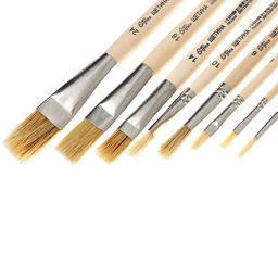 Набор кистей для рисования, щетина, 8 штук: № 3, 6 (круглые), №: 4, 6, 10, 14, 18, 24 (плоские), Calligrata, круглые, плоские, в пакете