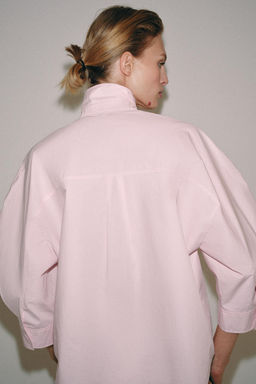 CAMISA MANGA ABULLONADA ZW COLLECTION / Rosa claro - Zara фото 3
