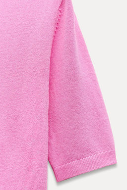 BASIC PLAIN KNIT SHORT SLEEVE TOP - Zara фото 3