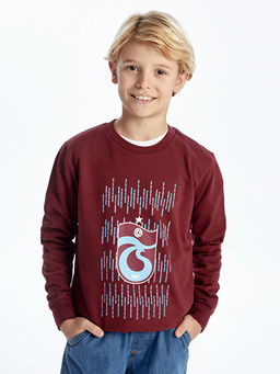 Bisiklet Yaka Trabzonspor Bask?l? Uzun Kollu Erkek ?ocuk Sweatshirt