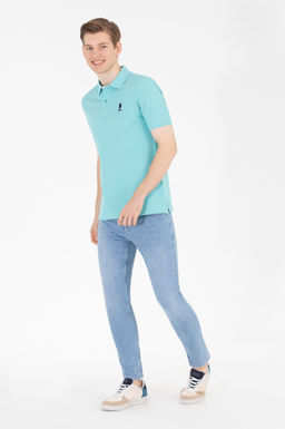 Мужская мятная футболка с воротником поло Basic - U.s. polo assn фото 4