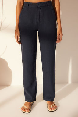 Haki %100 Keten Yuksek Bel Wide Leg Pantolon TWOSS24JE00246 - Trendyolmilla фото 24