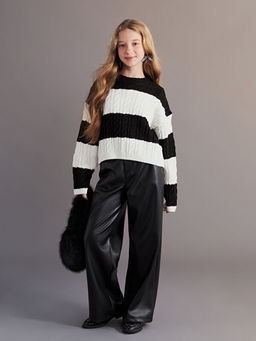 ?izgili K?z ?ocuk Triko Kazak