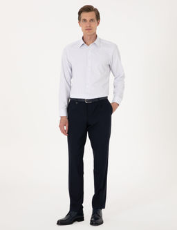 Mavi Kareli Slim Fit Uzun Kollu G_mlek