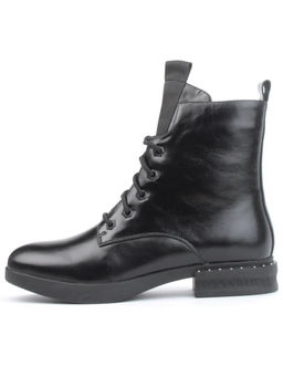 01-CH6315-21B100M BLACK Ботинки демисезонные женские (натуральная кожа, байка)