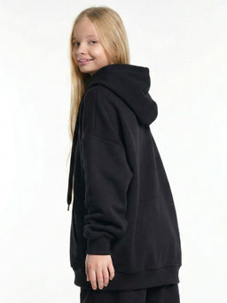 Толстовка худи с принтом 22-5264 черный - Mini maxi фото 6