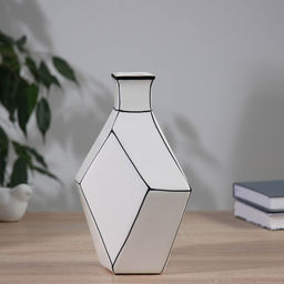 Ваза «Пикассо», ручная роспись, грани горлышко, 24×16 см, керамика, чёрно-белая