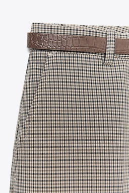 CHECK TROUSERS WITH BELT - Zara фото 9