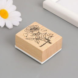 Печать дерево, резина «Роза», 5×4×2.5 см