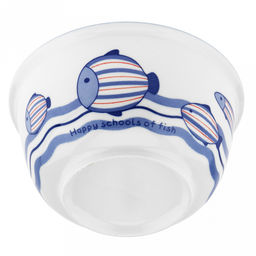 "Синий полосатик" Салатник фарфоровый 500мл, д13см, h6,9см, отводка, белый (Китай)