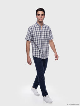 Regular Fit Ekose Poplin Erkek G?mlek