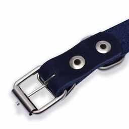 Ошейник кожаный однослойный, 45 х 2 см, ОШ 25-35 см, синий - Пижон фото 5
