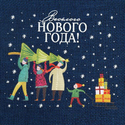 Цена за 5 шт. Мешочек подарочный с термонаклейкой «Веселого Нового Года», 16 х 24 см +/- 1.5 см