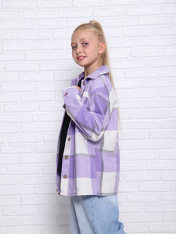 РБ012 Рубашка Бавария 2 (лиловый; белый) - Милаша фото 3