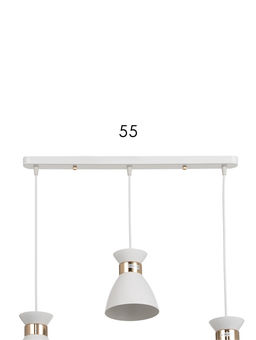 Светильник подвесной TR8466, 3хE27, 60 Вт, 55×13.5×100 см, белый