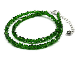 Чокер на шею женский из циркона огранка 4мм цв.зеленый хамелеон, 38см - Радуга камня фото 18