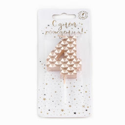 Свеча в торт на шпажке «Соты», цифра 4, 7 см, шампань