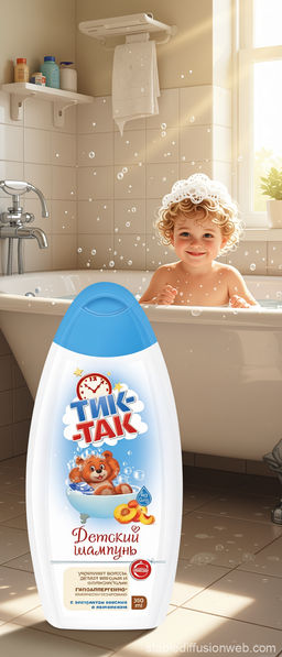 ТИК-ТАК шампунь Персик и Пантенол фл.350мл с дозатором