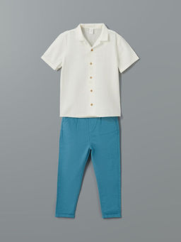 Resort Yaka Erkek ?ocuk G?mlek ve Pantolon 2li