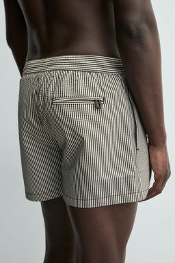 MEDIUM SEERSUCKER SWIMMING TRUNKS - Zara фото 6
