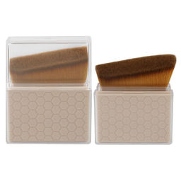 Kristaller Профессиональная скошенная кисть для макияжа с защитным футляром / Kabuki Beauty Brush, бежевый  фото 2