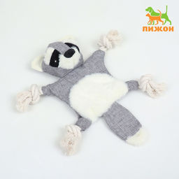 Игрушка текстильная с канатом Енот с пищалкой, шуршащая, 26 х 28 см