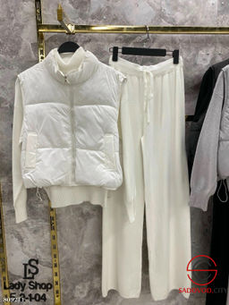 Жилетки, трикотажный костюм, Брюки палаццо, Кофта с воротником