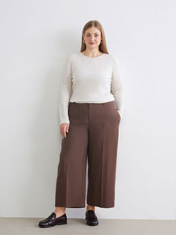 Modal Kar???ml? Kad?n Pileli Pantolon