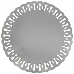 Салфетка декоративная Кружево д38см ПВХ, серебро (Китай)
