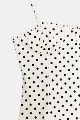 VESTIDO MIDI CORSETERO LUNARES / Blanco / Negro - Zara фото 16