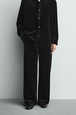 RELAXED FIT VELVET TROUSERS - Zara фото 2