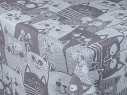 3с109.411ж1 Мир котов (серый св1) Плед 208х150 см