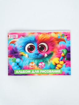 Цена за 2 шт. Альбомы для рисования 40 листа на скрепке "Монстрик"