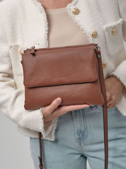 Сумка кожаная на плечо кросс-боди Deboro 31069 коппер