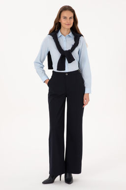 Kad_n Lacivert Kanvas Pantolon