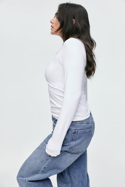 Fitted cotton top - H&m фото 3