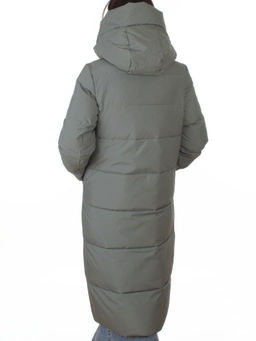 A8356 GRAY/GREEN Пальто зимнее женское (200 гр. холлофайбер)