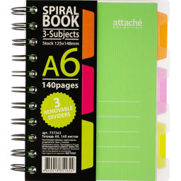 Бизнес-тетрадь 140л,кл,А6,SPIRAL BOOK Салатовый,евросп,обл.пл,раздел.84114 - Attache фото 2