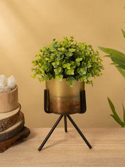 Кашпо на подставке «Малахит», 12×12×20 см, железо