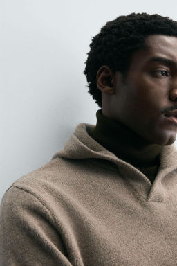 100% WOOL HOODIE JUMPER - Zara фото 5