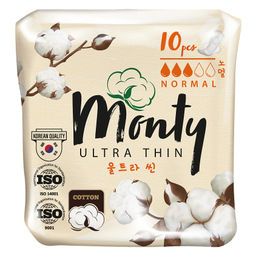 MONTY Прокладки Женские гигиенические ULTRA THIN NORMAL PLUS (240mm) 10шт