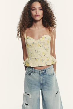 FLORAL POPLIN TOP - Zara фото 2