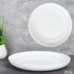 Тарелка плоская 203 мм десертная Вертикаль белая / FLSLQP80 (WHITE) /уп 6/48/ - Галеонтрейд фото 2