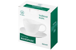 Чайная пара Elan Gallery Колоранс фарфор белая 300 мл  фото 10