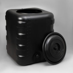 Бак для душа, 150 л, пластиковый, с крышкой, с резьбой под кран, чёрный