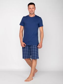 Пижама мужская с шортами кулирка "Челси" индиго